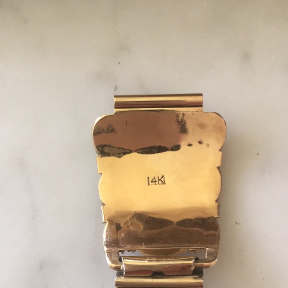 Gold 14K Native American Turquoise Vintage Watch Tips signed Walley - Picture 14 of 15